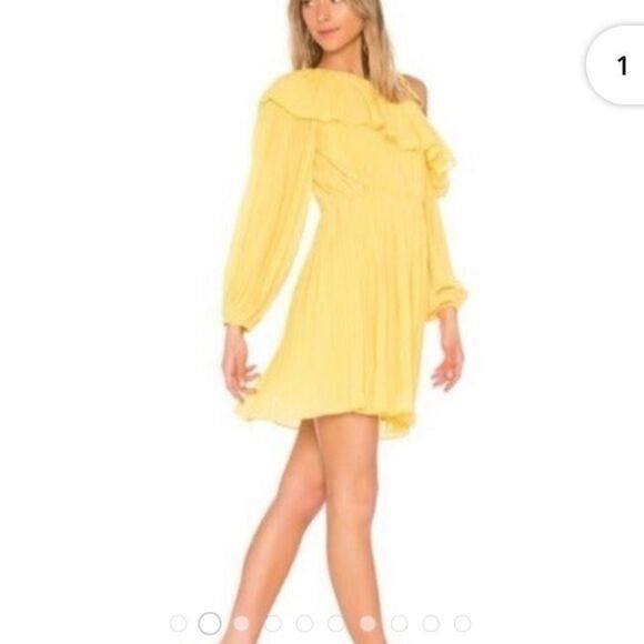 ENDLESS ROSE One Shoulder Yellow Mini Dress.Size S - Picture 3 of 16